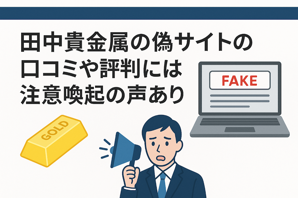 田中貴金属の偽サイトの口コミや評判には注意喚起の声あり