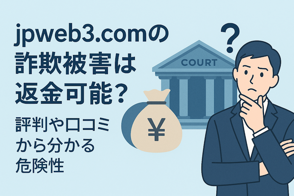 jpweb3.comの詐欺被害は返金可能？評判や口コミから分かる危険性