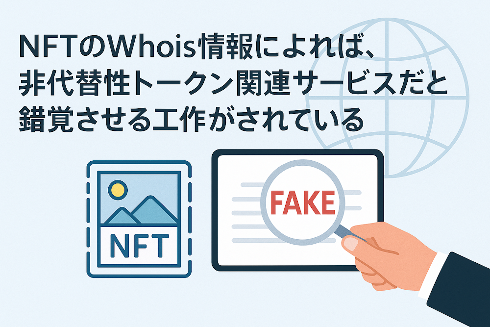 NFTのWhois情報によれば、非代替性トークン関連サービスだと錯覚させる工作がされている