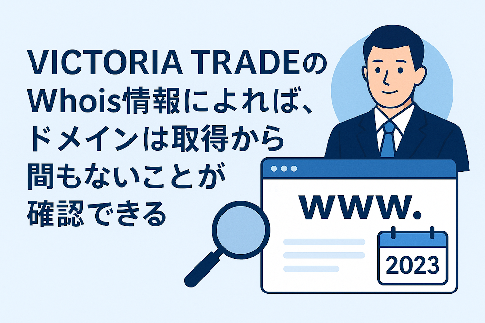 VICTORIA TRADE（vict-serv.com）のWhois情報によれば、ドメインは取得から間もないことが確認できる