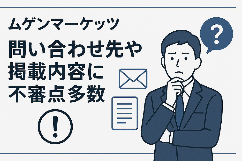 ムゲンマーケッツは問い合わせ先や掲載内容に不審点多数