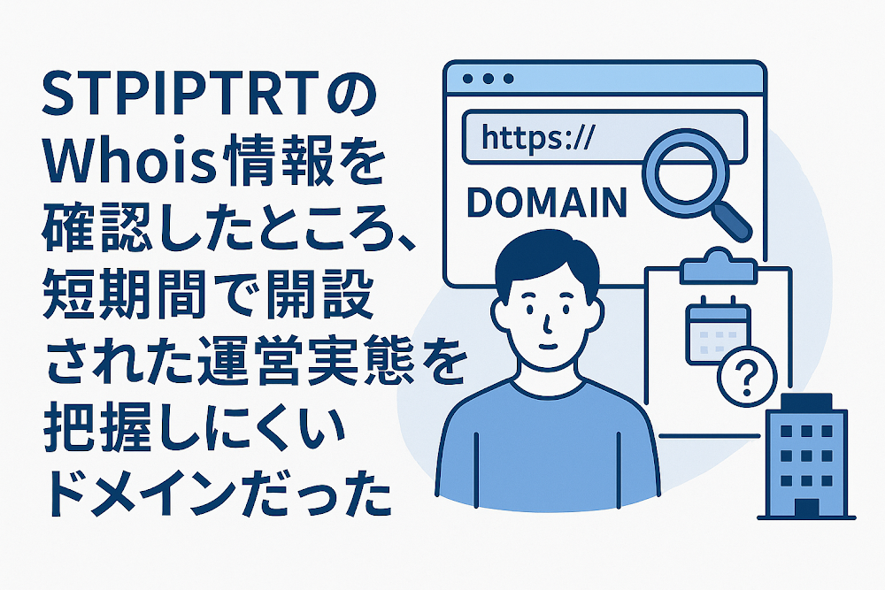 STPIPTRT(culmext.com)のWhois情報を確認したところ、短期間で開設された運営実態を把握しにくいドメインだった
