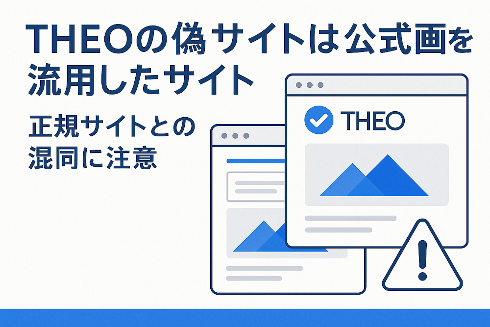 THEOの偽サイトは公式画像を流用したサイト　正規サイトとの混同に注意