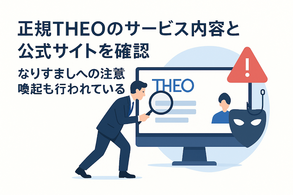 正規THEOのサービス内容と公式サイトを確認　なりすましへの注意喚起も行われている