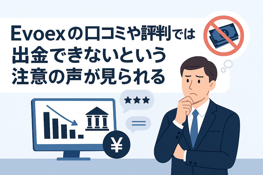 Evoex(zelvorynthiqen.com)の口コミや評判では出金できないという注意の声が見られる