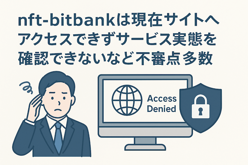 nft-bitbankは現在サイトへアクセスできずサービス実態を確認できないなど不審点多数