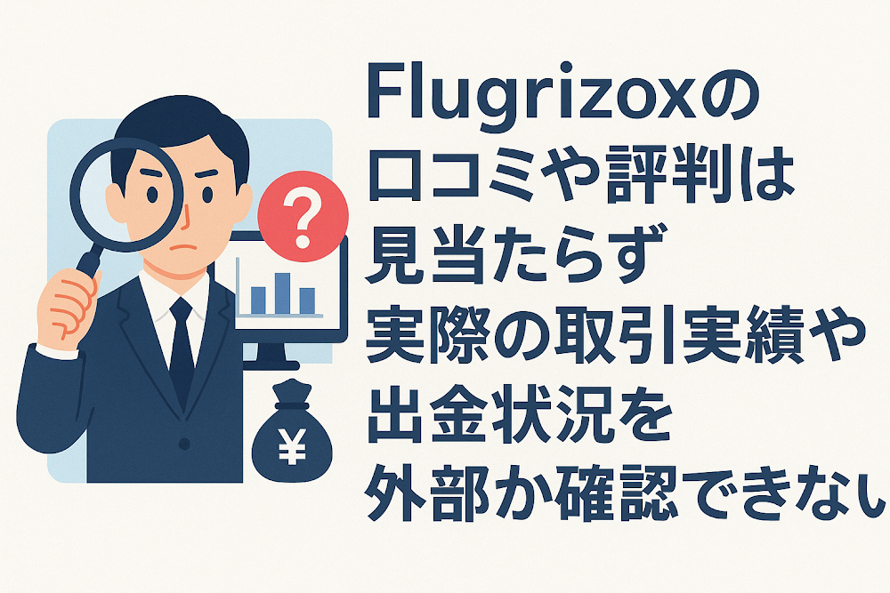 Flugrizoxの口コミや評判は見当たらず実際の取引実績や出金状況を外部から確認できない