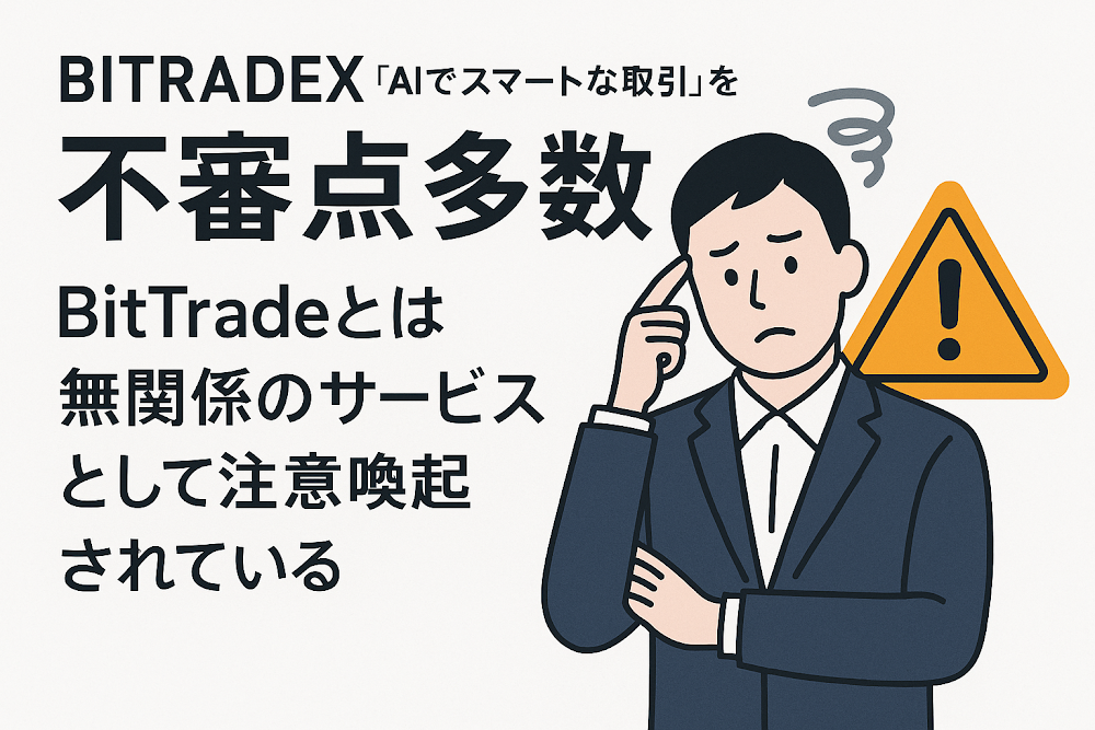 BitradeXは「AIでスマートな取引」を掲げる一方で不審点多数　BitTradeとは無関係のサービスとして注意喚起されている