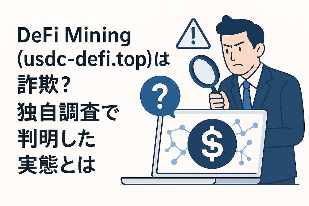 DeFi Mining（usdc-defi.top）は詐欺？独自調査で判明した実態とは